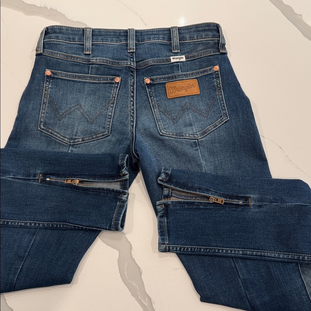 Wrangler Spat Low Rise Jean Dark Blue Skinny Jeans with Zipper Accents - Picture 7 of 11